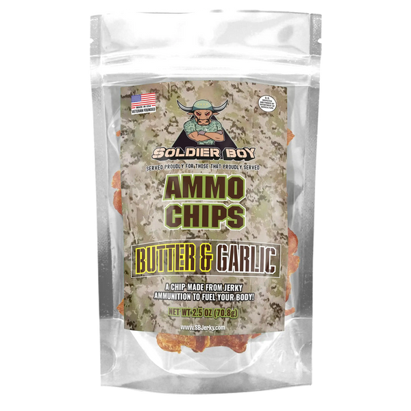 Ammo Chips - Butter Garlic Flavor - 2.5 oz Bag