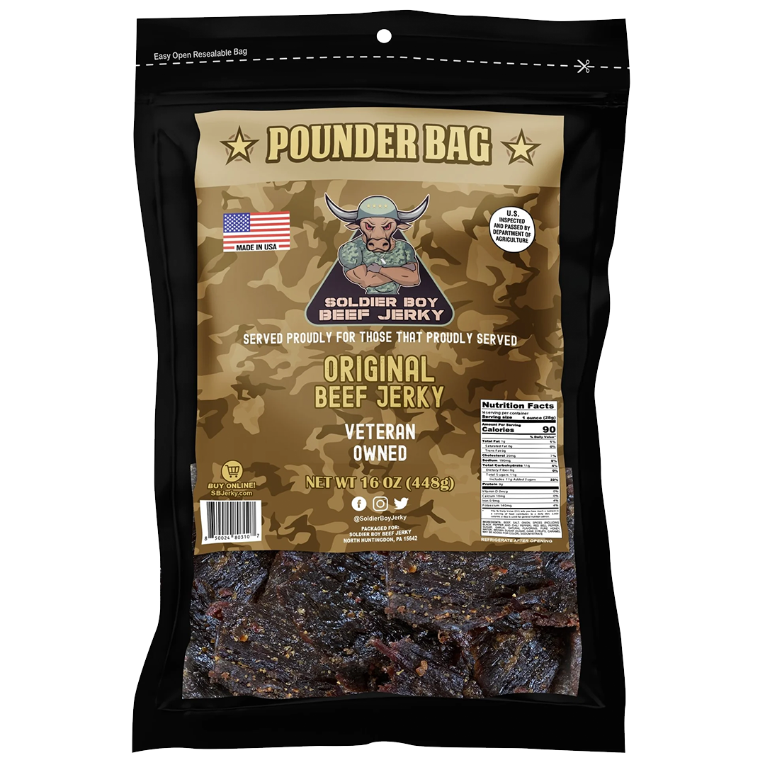 Original Beef Jerky - America's Beef Jerky - REGIMENT SIZE (Full Pound – Soldier Boy Jerky original-beef-jerky-america-s-beef-jerky-regiment-size-full-pound-soldier-boy-jerky