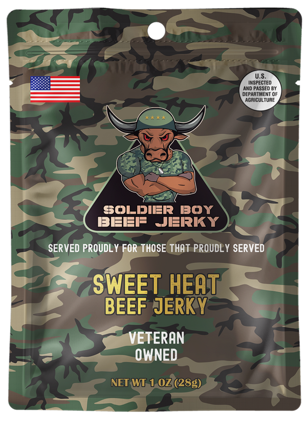 Beef Jerky - Sweet Heat Flavor - 1.0oz Bag - Soldier Boy Beef Jerky - Soldier Boy Jerky