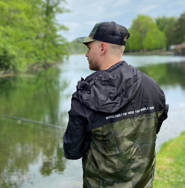 Windbreaker - Original - Black & Camo - Soldier Boy Beef Jerky - Soldier Boy Beef Jerky