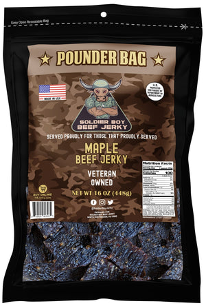 Beef Jerky - Maple flavor - Pounder Size - Soldier Boy Beef Jerky - Soldier Boy Beef Jerky