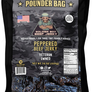 Beef Jerky - Peppered flavor - Pounder size - Soldier Boy Beef Jerky - Soldier Boy Beef Jerky