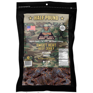 Beef Jerky - Sweet Heat flavor - Half Pound - Soldier Boy Beef Jerky